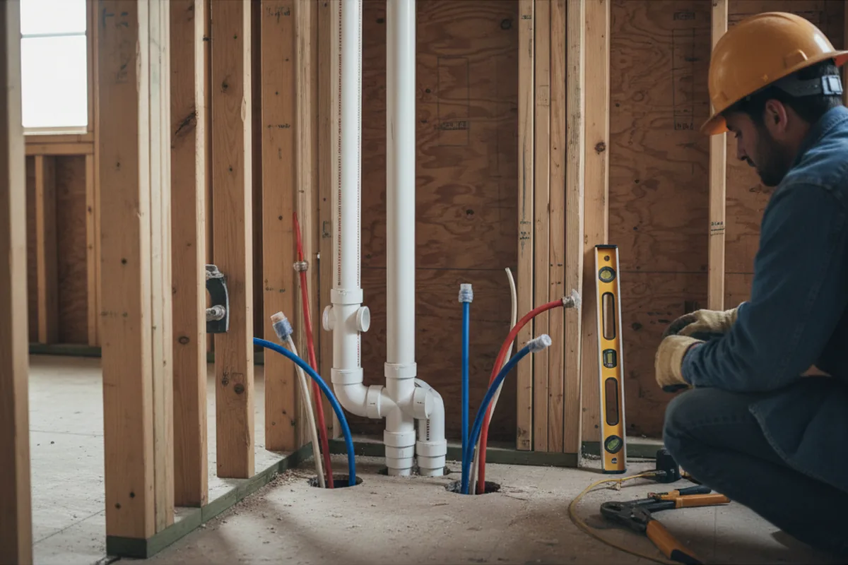 Drain and supply rough-in during Leak Detection in Oakland